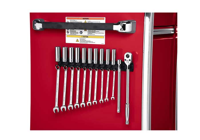 Organizes sockets and wrenches for quick, safe access 