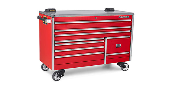 Snap-on KETP682A2PBO 68-in. 9-Drawer Double Bank EPIQ Series Stainless Steel PowerTop with LED Light