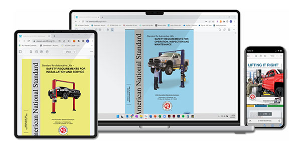Automotive Lift Institute (ALI) is offering digital versions of North American vehicle lift safety standards and training materials