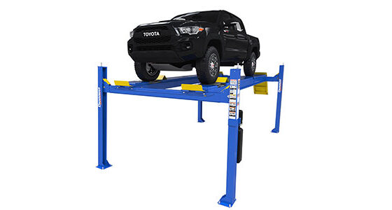 The new D4-12A alignment lift can be used to perform two- or four-wheel alignments and general service work on cars, SUVs and light trucks weighing up to 12,000 lbs.